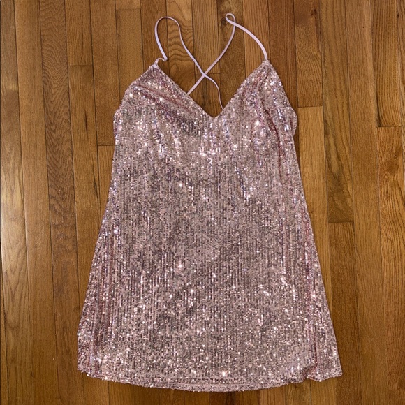 Victoria's Secret Pink Sequin Dress Mini Size Large Lined Y2K - Picture 2 of 9